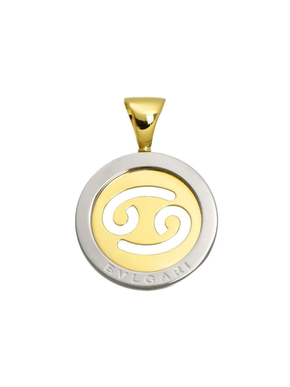 Bvlgari Tondo Cancer Pendant 18k Yellow Gold 750 SS Steel